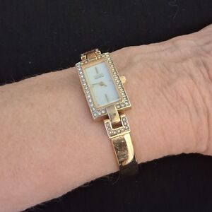 Citizens Eco-Drive Elegant Gold Tone Rectangle Face Solar-Charged Dressy Watch